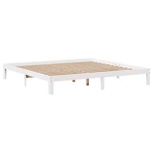 Postel s knihovnou bez matrace bílá 180x200 cm masivní borovice - obrázek 5