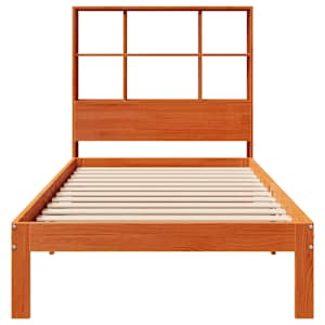 Postel s knihovnou bez matrace hnědá 75x190 cm masivní borovice - obrázek 4