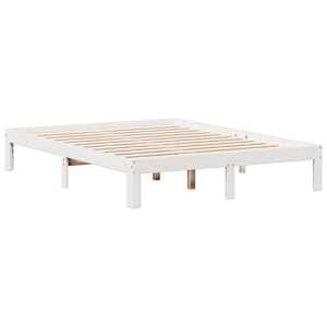 Postel s knihovnou bez matrace bílá 150x200 cm masivní borovice - obrázek 8