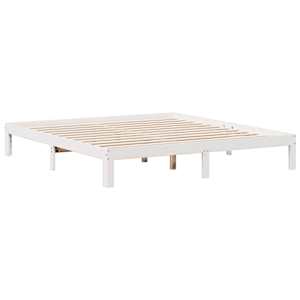 Postel s knihovnou bez matrace bílá 180x200 cm masivní borovice - obrázek 8