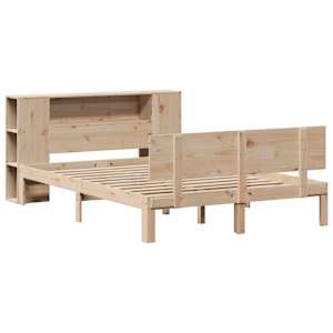 vidaXL Massivholzbett mit Regal ohne Matratze 140x200 cm Kiefer