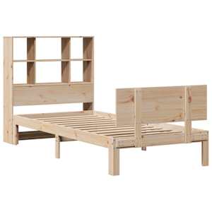 vidaXL Krevet s regalom za knjige bez madraca 90x190 cm od borovine