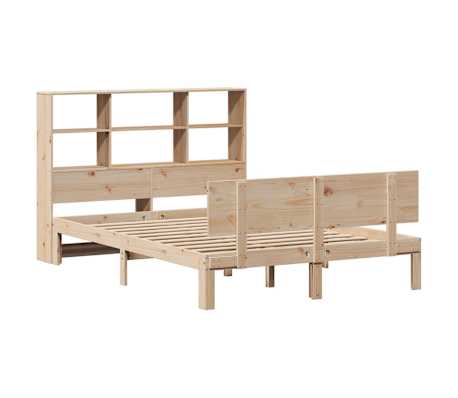 vidaXL Bed met boekenkast zonder matras massief grenenhout 160x200 cm