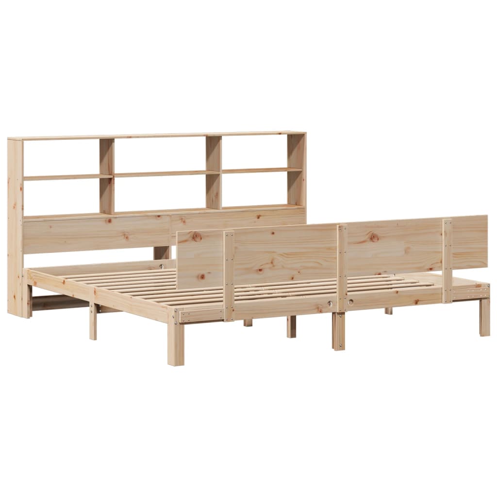 vidaXL Bed met boekenkast zonder matras massief grenenhout 180x200 cm afbeelding