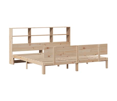 vidaXL Cama con estantería sin colchón madera maciza de pino 200x200cm