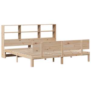 vidaXL Cama con estantería sin colchón madera maciza de pino 200x200cm