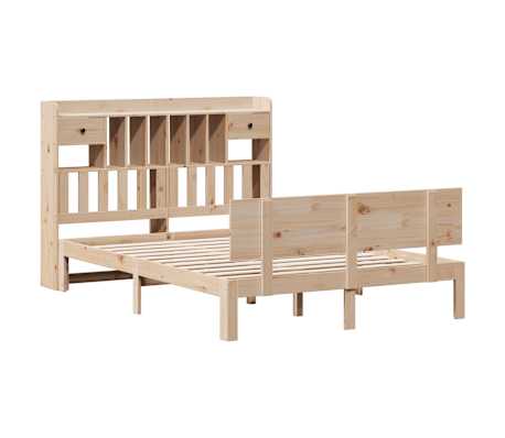 vidaXL Massivholzbett mit Regal ohne Matratze 150x200 cm Kiefer