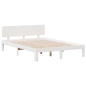 Postel s knihovnou bez matrace bílá 150x200 cm masivní borovice - obrázek 8