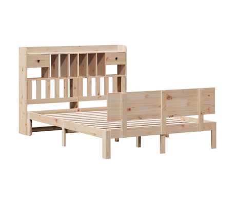 vidaXL Bed met boekenkast zonder matras massief grenenhout 160x200 cm