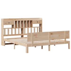 vidaXL Krevet s regalom za knjige bez madraca 180x200 cm od borovine
