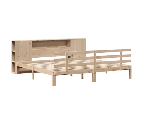 vidaXL Seng med bokhylle uten madrass 180x200 cm heltre furu