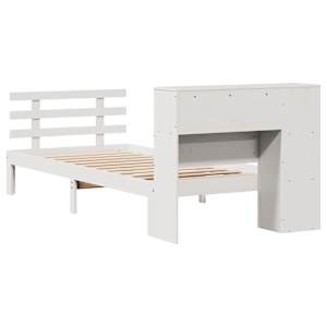 Postel s knihovnou bez matrace bílá 75x190 cm masivní borovice - obrázek 6