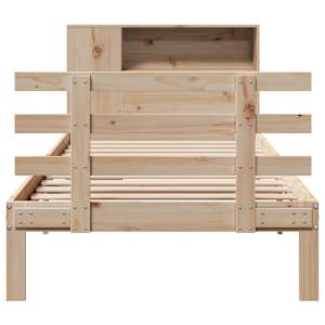 Postel s knihovnou bez matrace 90 x 190 cm masivní borovice - obrázek 4