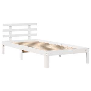 Postel s knihovnou bez matrace bílá 90x200 cm masivní borovice - obrázek 8