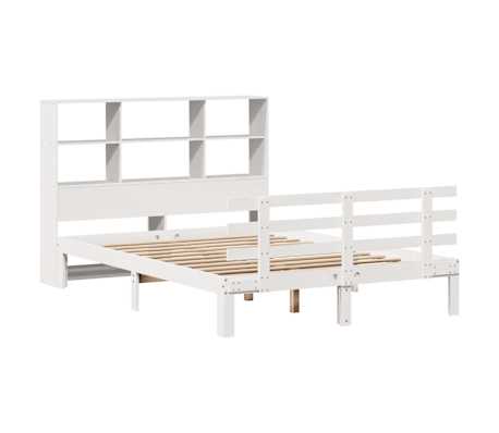 vidaXL Lit biblioth&egrave;que sans matelas blanc 120x190 cm bois pin massif