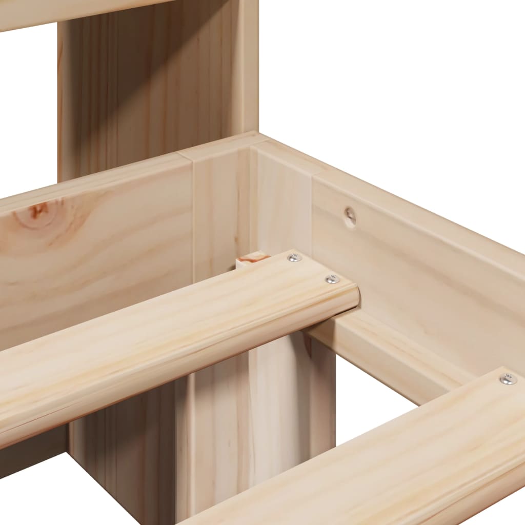 Bookcase Bed without Mattress 135x190 cm Double Solid Wood Pine - Image 9