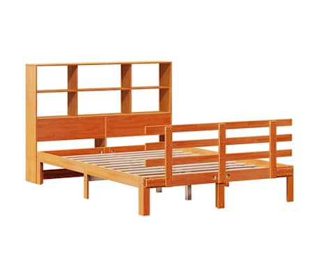 vidaXL Lit biblioth&egrave;que sans matelas cire marron 120x190cm pin massif