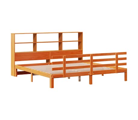 vidaXL Cama com estante sem colch&atilde;o 180x200 cm pinho maci&ccedil;o