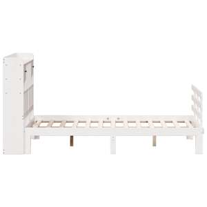 Postel s knihovnou bez matrace bílá 135x190 cm masivní borovice - obrázek 5
