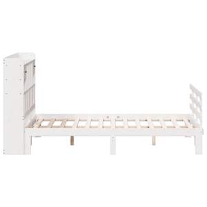 Postel s knihovnou bez matrace bílá 140x190 cm masivní borovice - obrázek 5