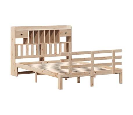 vidaXL Bed met boekenkast zonder matras massief grenenhout 150x200 cm