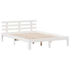 Postel s knihovnou bez matrace bílá 150x200 cm masivní borovice - obrázek 8