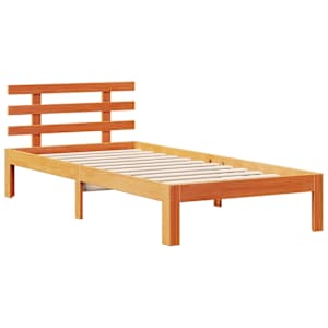 Postel s knihovnou bez matrace hnědá 100x200 cm masiv borovice - obrázek 8