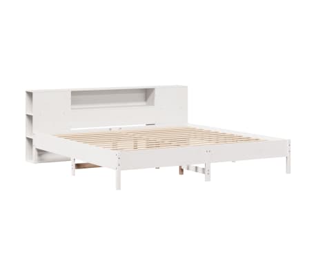 vidaXL Bookcase Bed without Mattress White 200x200 cm Solid Wood Pine