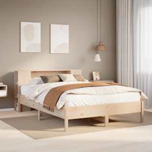 Knjižna postelja brez vzmetnice 120x200 cm trdna borovina