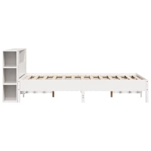 Postel s knihovnou bez matrace bílá 140x190 cm masivní borovice - obrázek 5
