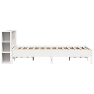 Postel s knihovnou bez matrace bílá 135x190 cm masivní borovice - obrázek 5