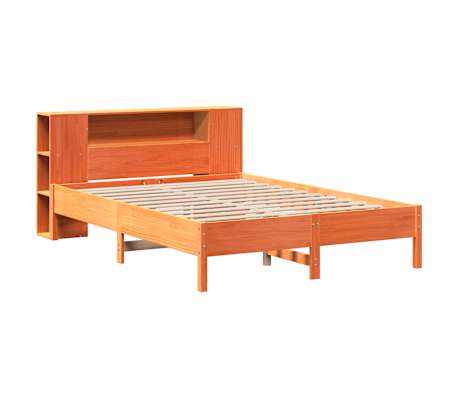 vidaXL Knjižna postelja brez vzmetnice vo&scaron;č. rjava 120x190 cm borovina