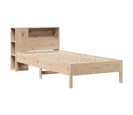 vidaXL Cama com estante sem colch&atilde;o 90x190 cm pinho maci&ccedil;o
