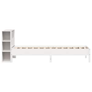 Postel s knihovnou bez matrace bílá 75x190 cm masivní borovice - obrázek 5