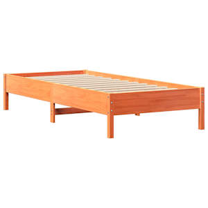 Postel s knihovnou bez matrace hnědá 75x190 cm masivní borovice - obrázek 8