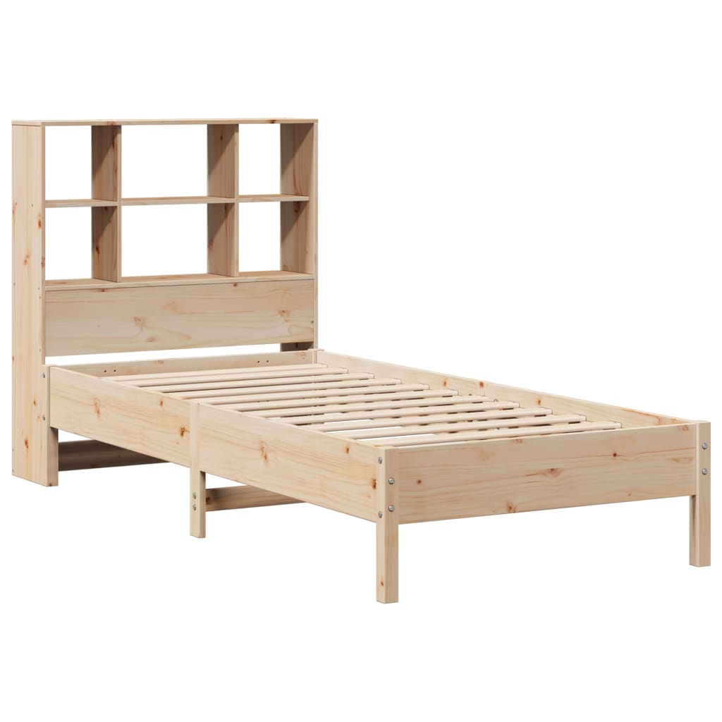 vidaXL Bed met boekenkast zonder matras massief grenenhout 100x200 cm afbeelding