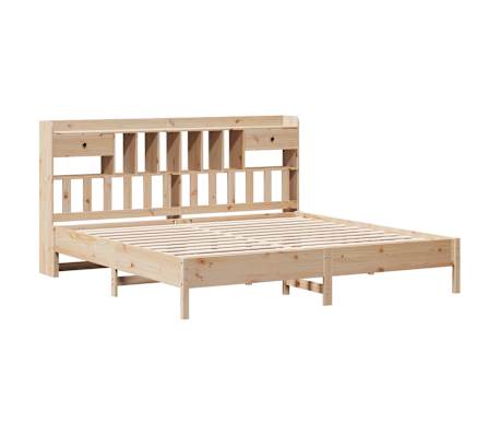 vidaXL Pat cu bibliotecă fără saltea, 180x200 cm, lemn masiv de pin