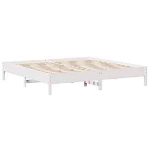 Postel s knihovnou bez matrace bílá 180x200 cm masivní borovice - obrázek 8
