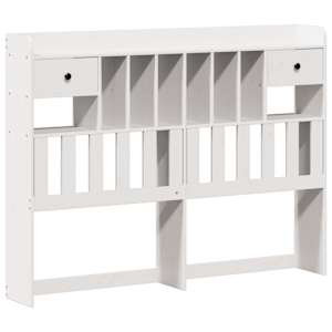 Postel s knihovnou bez matrace bílá 140x190 cm masivní borovice - obrázek 7