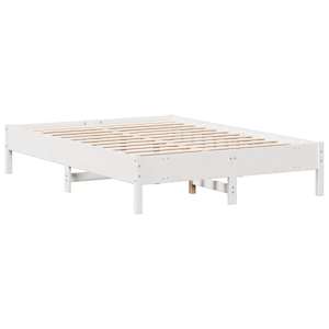 Postel s knihovnou bez matrace bílá 140x190 cm masivní borovice - obrázek 8