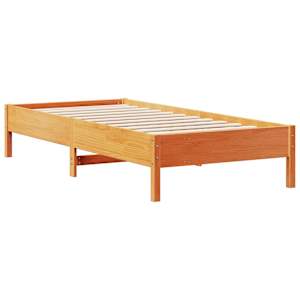 Postel s knihovnou bez matrace hnědá 75x190 cm masivní borovice - obrázek 8