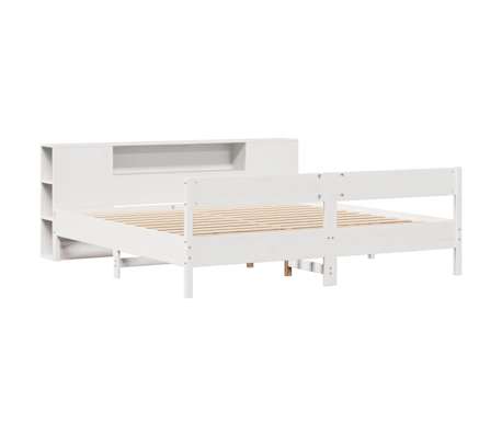 vidaXL Lit biblioth&egrave;que sans matelas blanc 180x200 cm bois pin massif
