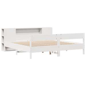 vidaXL Lit biblioth&egrave;que sans matelas blanc 180x200 cm bois pin massif