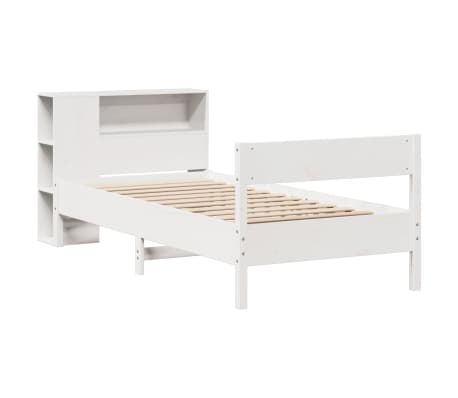 vidaXL Lit biblioth&egrave;que sans matelas blanc 90x190cm bois de pin massif