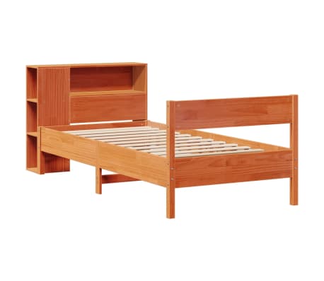 vidaXL Krevet s regalom za knjige bez madraca 75 x 190 cm od borovine
