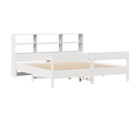 vidaXL S&auml;nky kirjahyllyll&auml; ei patjaa valkoinen 200x200 cm t&auml;ysi m&auml;nty