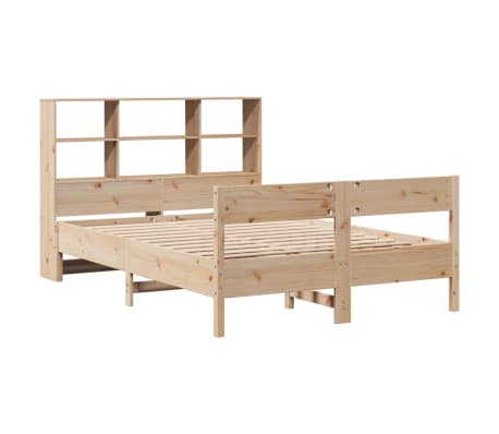 vidaXL Bed met boekenkast zonder matras massief grenenhout 160x200 cm