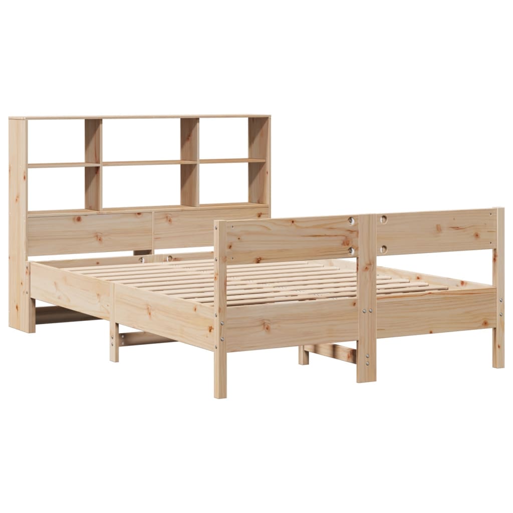 vidaXL Bed met boekenkast zonder matras massief grenenhout 120x200 cm afbeelding
