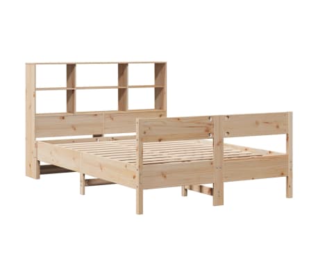 vidaXL Lit biblioth&egrave;que sans matelas 140x190 cm bois de pin massif