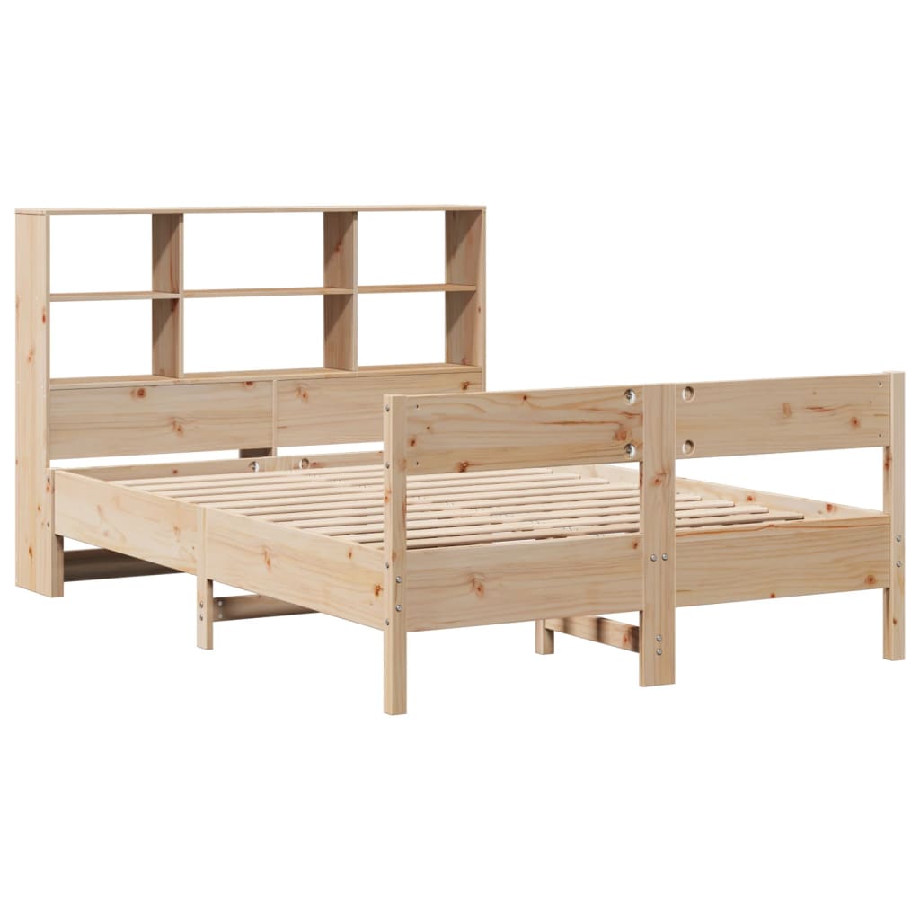 vidaXL Bed met boekenkast zonder matras massief grenenhout 120x190 cm afbeelding